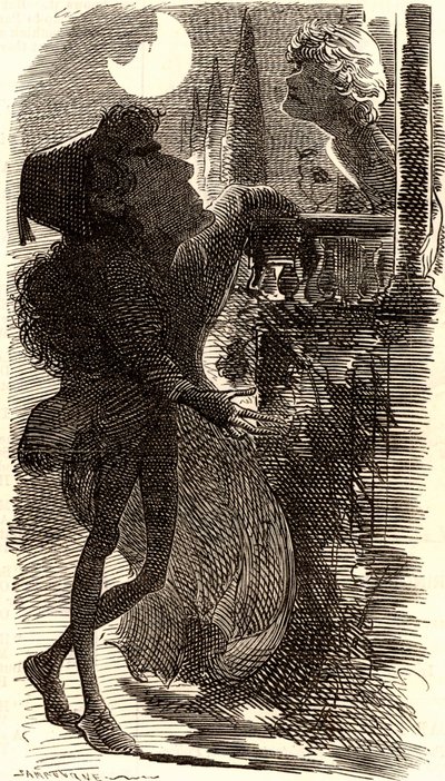 Henry Irving i balkongscen av "Romeo och Julia" av Edward Linley Sambourne
