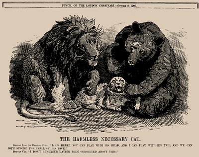Den ofarliga nödvändiga katten. Punch, 2 oktober 1907, 1907. av Edward Linley Sambourne