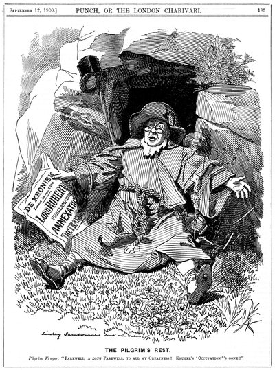 The Pilgrims Rest, karikatyr av Paul Kruger, sydafrikansk politiker, 1900 av Edward Linley Sambourne