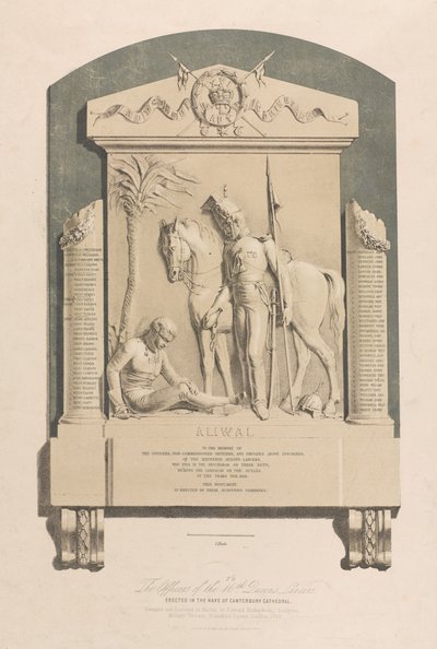 Aliwal-minnesmärke, Canterbury Cathedral, 1848 ca av Edward M. Richardson