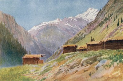 Tittar ner i Gurais Valley, från Dudhgai Village av Edward Mary Joseph Molyneux