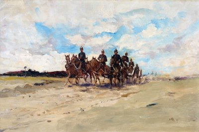 Royal Artillery, ett fältvapenlag på marschen, 1897 av Edward Matthew Hale