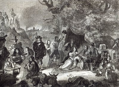 Highgate Fields under den stora branden i London 1666 av Edward Matthew Ward