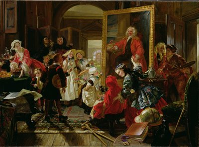 Hogarths ateljé 1739 (olja på duk) av Edward Matthew Ward