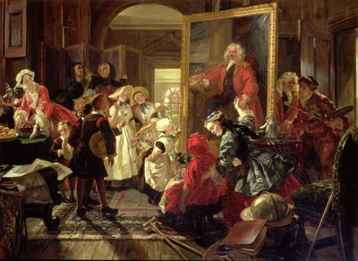 Hogarths ateljé år 1739 av Edward Matthew Ward
