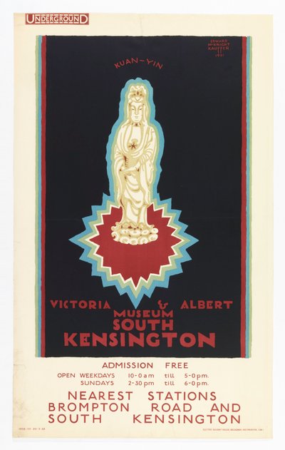Poster, Victoria and Albert Museum, för London Underground, 1921 av Edward McKnight Kauffer