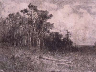 Landskap, skogsscen av Edward Mitchell Bannister