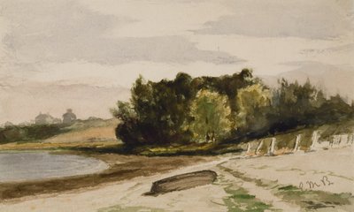 Landskap med stock on the Beach (#40), ca. 1880 (akvarell på papper) av Edward Mitchell Bannister