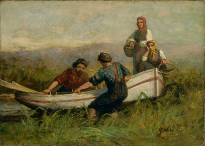 Människor nära båten av Edward Mitchell Bannister