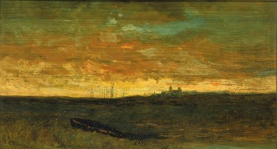 Solnedgångsscen, ca. 1875-1885. av Edward Mitchell Bannister