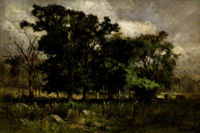 Trädlandskap, 1877. av Edward Mitchell Bannister