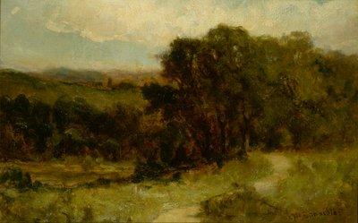 Namnlöst landskap med väg nära bäck och träd, n.d. av Edward Mitchell Bannister