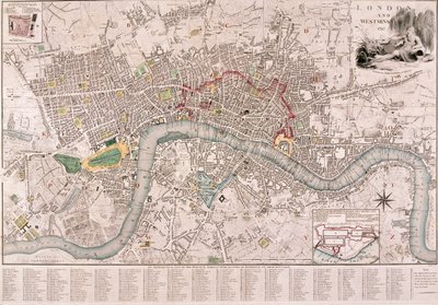 Karta över London, 1797 av Edward Mogg