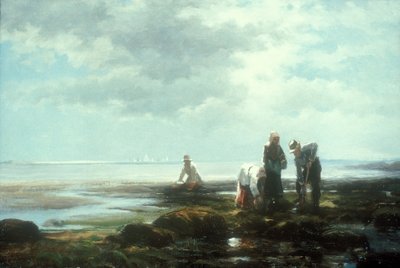Clam Diggers, ca mitten av 1880-talet (olja på duk) av Edward Moran