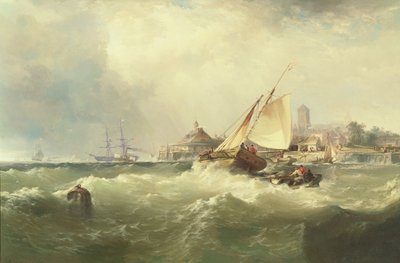 New Castle på Delaware-floden av Edward Moran
