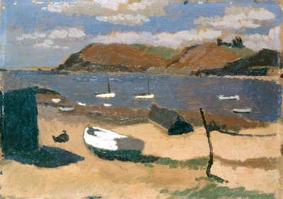 Carmarthen Bay (olja på pannå) av Edward Morland Lewis