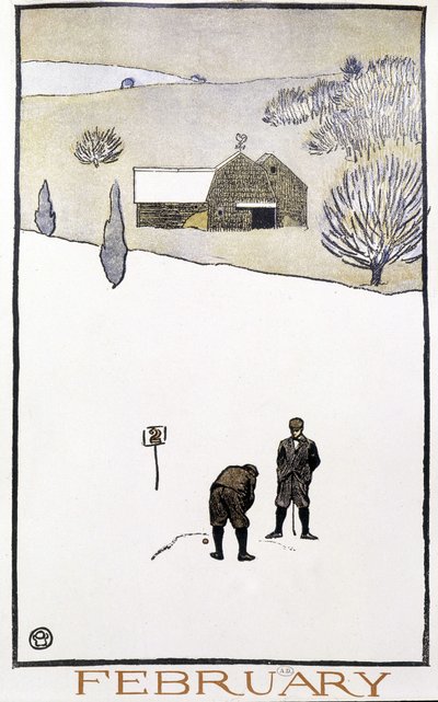 Golf in the Snow - i "" Golf Calendar"" av Edward Penfield av Edward Penfield