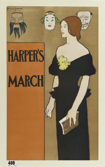 Affisch som annonserar tidningen Harpers, mars 1896 av Edward Penfield