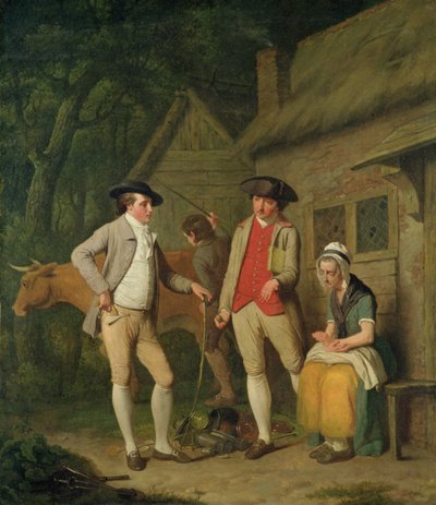 Änkan Costards ko och gods, utmätta för skatter, är inlösta av Johnny Pearmains generositet, 1782 av Edward Penny
