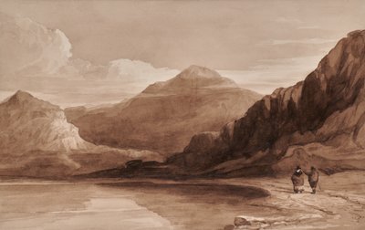Landskap med figurer och berg av Edward Pretty