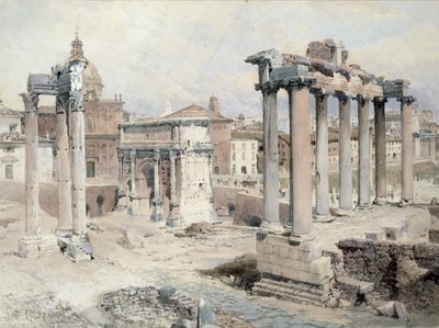 Forumet, Rom (penna och akvarell på papper) av Edward Pritchett