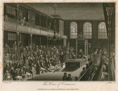 Underhuset, förstört av en brand den 16 oktober 1834 av Edward Pugh
