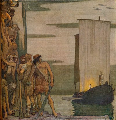 Saint Patricks landning i Irland, c1912, 1914 av Edward Reginald Frampton