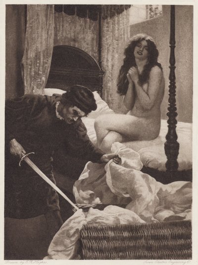Il Pecorone: Day I, Novel II, A Lesson in Love (litho) av Edward Robert Hughes