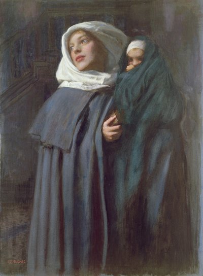 Mor och barn (wc) av Edward Robert Hughes