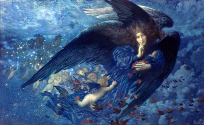 Natt med hennes tåg av stjärnor av Edward Robert Hughes