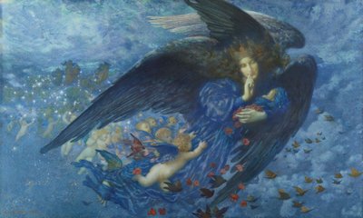 Natt med hennes tåg av stjärnor, 1912 av Edward Robert Hughes