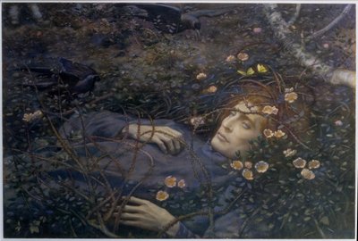 "Åh vad är det där i hålan?" (akvarell på papper) av Edward Robert Hughes