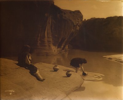 Vid den gamla brunnen i Acoma av Edward S. Curtis
