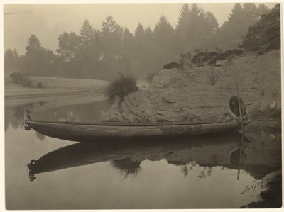 Fiske från kanot - Hupa av Edward S. Curtis