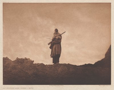 Portfölj III, plansch 110: Jägaren av bergsfår av Edward S. Curtis