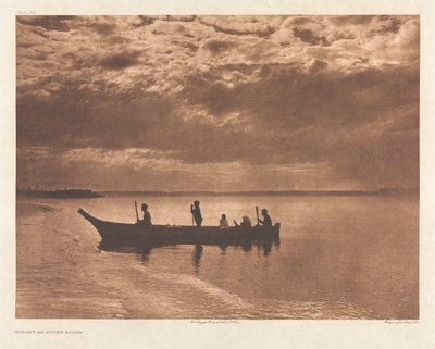 Portfolio IX, skylt 316: Solnedgång på Puget Sound av Edward S. Curtis