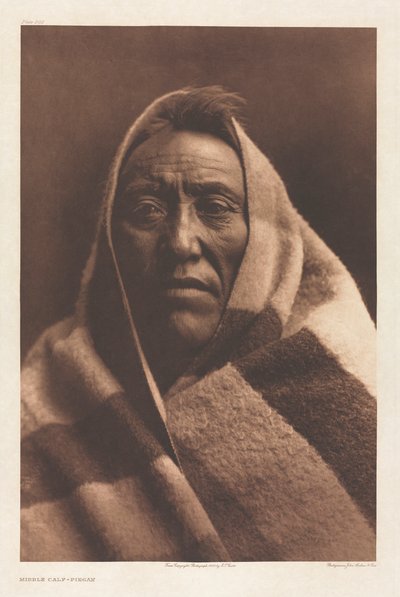 Portfölj VI, skylt 202: Mellankalv - Piegan av Edward S. Curtis
