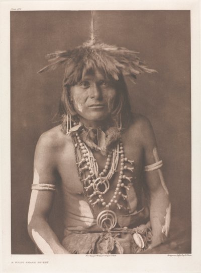 Portfölj XII, skylt 429: En Walpi-ormpräst av Edward S. Curtis