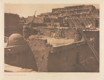 Portfölj XVII, plansch 609: Terrasshusen i Zuñi av Edward S. Curtis