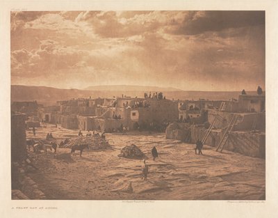 Portfölj XVI, plansch 565: En högtidsdag i Acoma av Edward S. Curtis