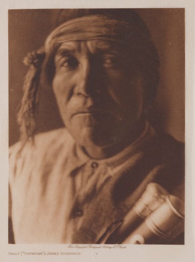 Tsola (Chipmunk), guvernör i Jemez av Edward S. Curtis