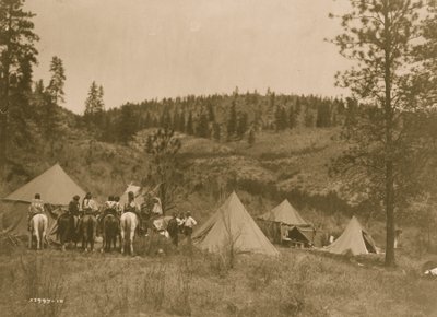 Författarläger bland Spokan 1910 (foto) av Edward Sheriff Curtis