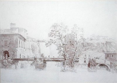 Isola di Sora (penna & bläck & tvätt på papper) av Edward Swinburne