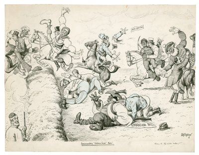 Parlamentariskt Victoria Cross Race! (bläck på papper) av Edward Tennyson Reed