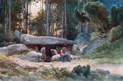 Dolmen i Luneburger Haide (färglitografi) av Edward Theodore Compton