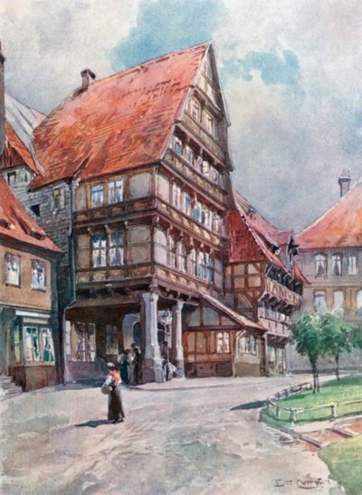 Hildesheim (färglitografi) av Edward Theodore Compton