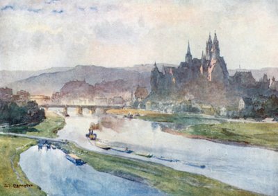 Meissen från Elbe (färglitografi) av Edward Theodore Compton