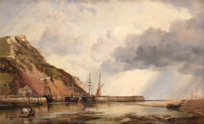 Axmouth Harbour, Devon, lågt vattenstånd av Edward William Cooke