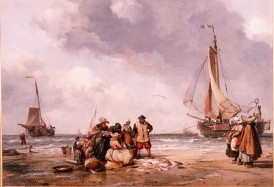 Fiskare som räknar fångsten av Edward William Cooke