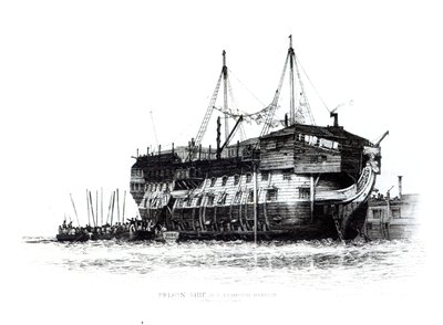 Prison Ship in Portsmouth Harbour: Convicts Going on Board, 1828 av Edward William Cooke